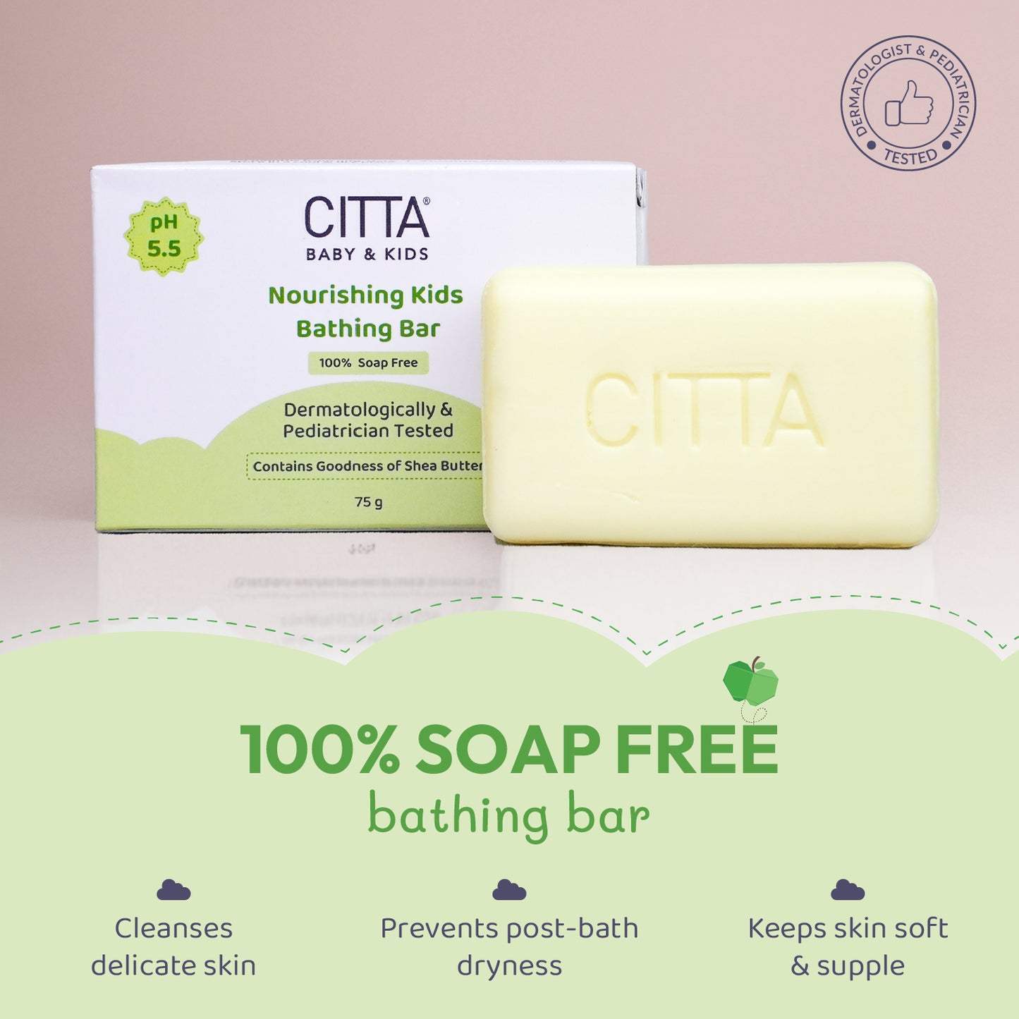 Buy 3 get 1 FREE $$** 100% soap free baby soap bar – mild and safe cleansing for babies’ sensitive skin
