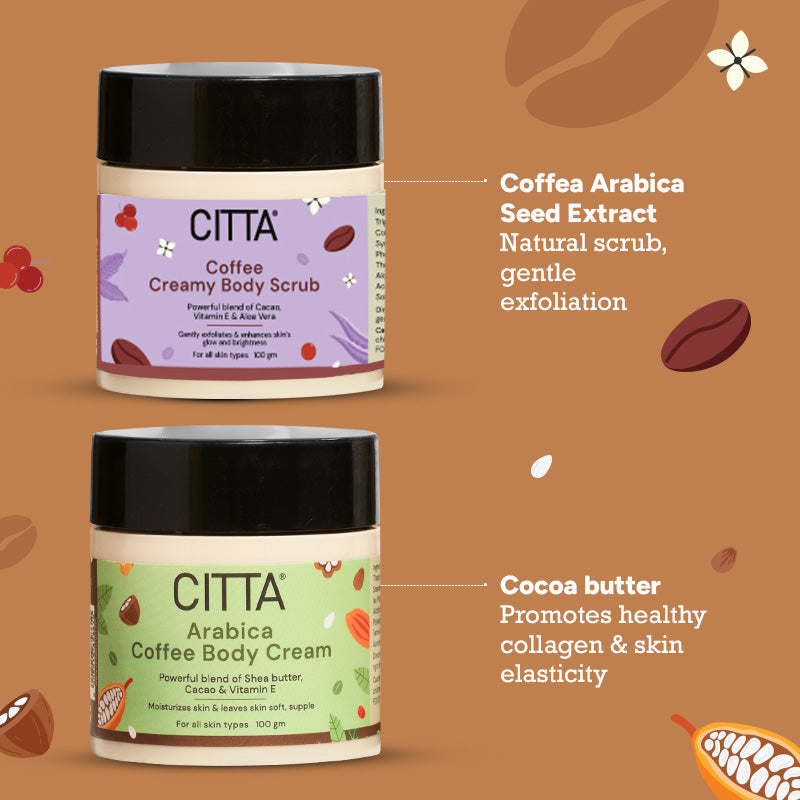 CITTA Arabica Coffee Body Scrub & Body Cream Combo