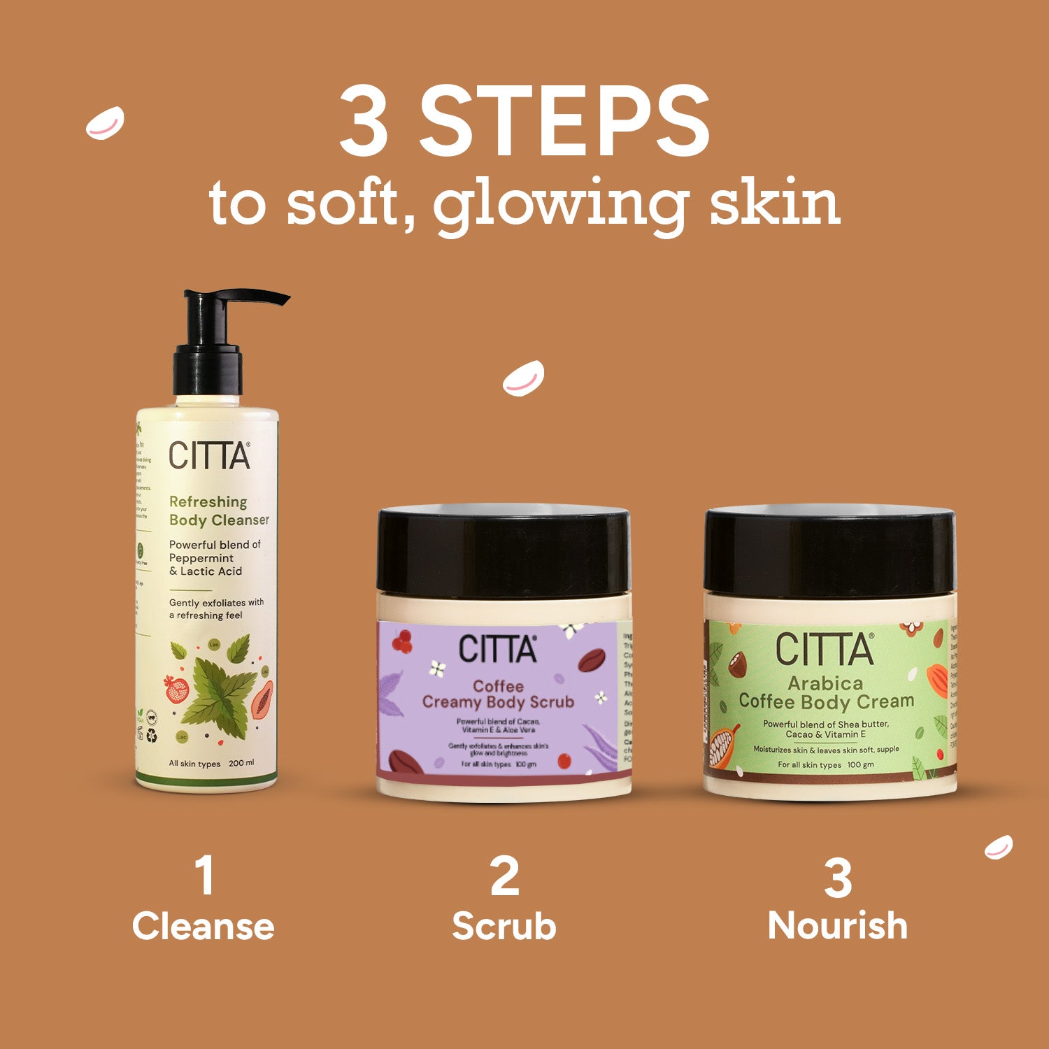 CITTA Arabica Coffee Body Scrub & Body Cream Combo