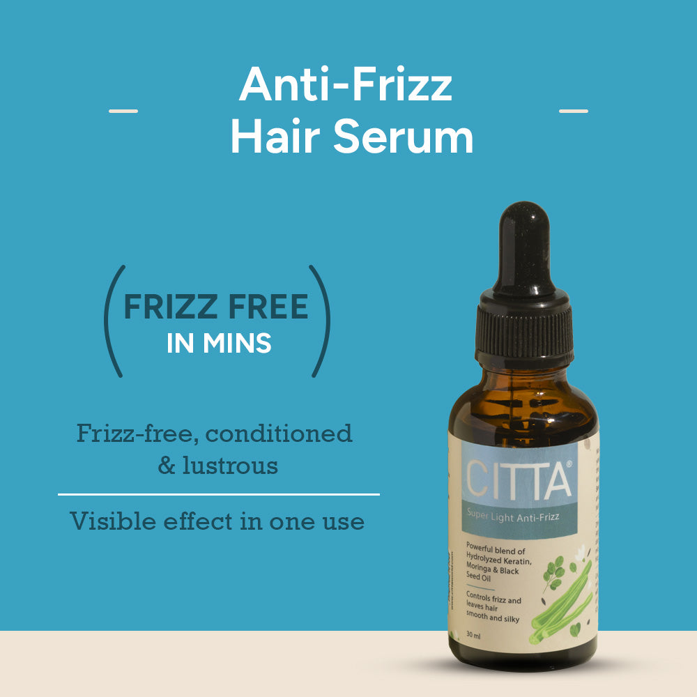 Anti frizz hair serum for women and men with visible frizz free smooth hair in one use