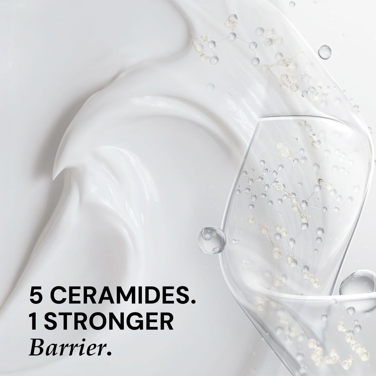 50gm $$** White skincare product with text '5 Ceramides. 1 Stronger Barrier.' on a light gray background
