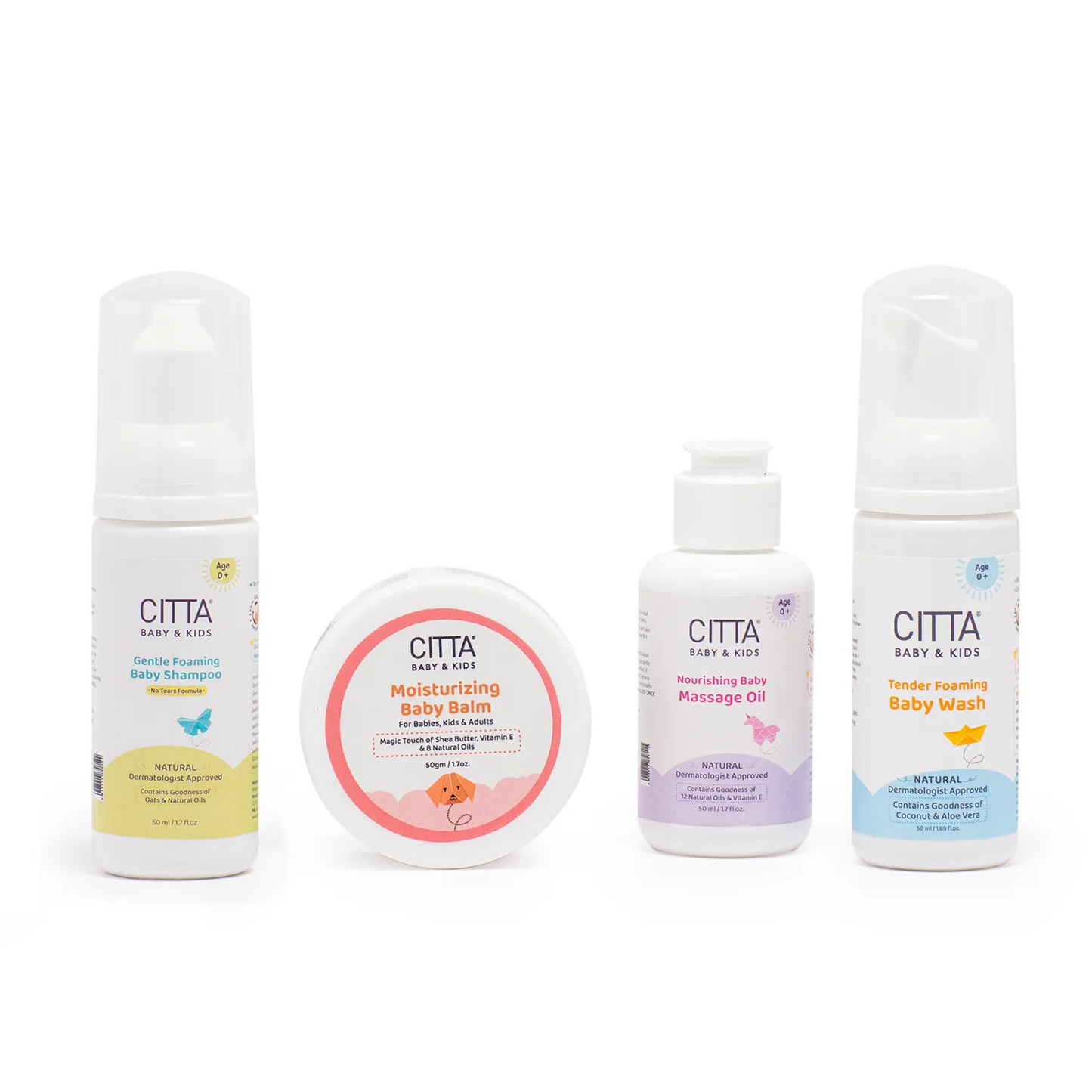 $$** Baby Care Essentials Travel Kit with Baby Balm, Baby Shampoo, Massage Oil, and Tender Baby Wash – Dermatologist Approved