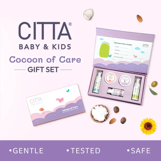 Best Gift for Newborn Baby | CITTA Cocoon of Care Gift Set for New Mothers and Babies | Gentle, Safe & Tested Baby Care Products
