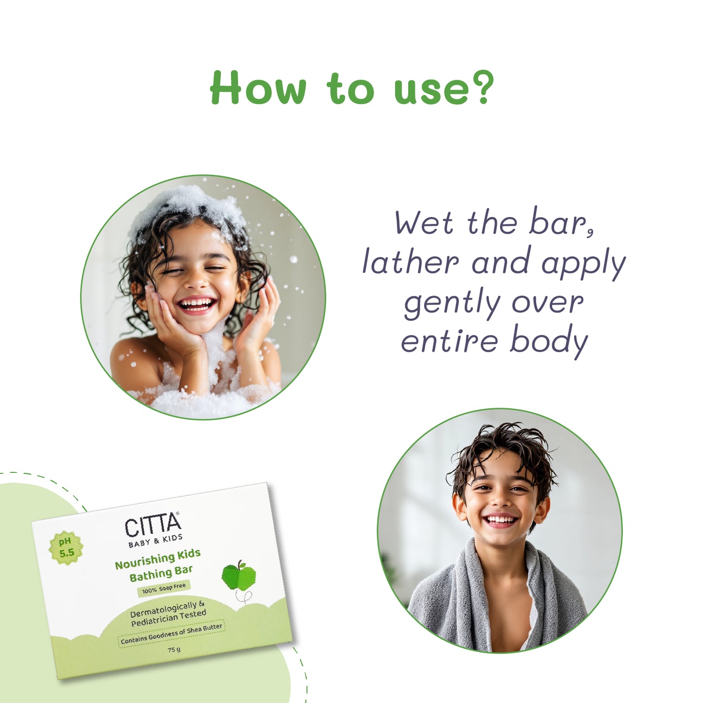 Buy 3 get 1 FREE $$** How to use CITTA baby bar - gentle lathering baby soap for soft and clean skin