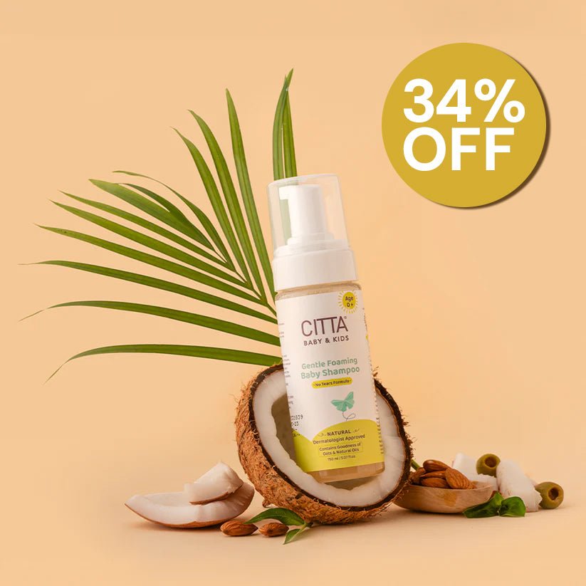 150ml $$** Buy CITTA Gentle Foaming Baby Shampoo Online in India – best baby shampoo for delicate hair and scalp care - Best Baby Shampoo for Hair Growth | Infant Dandruff Shampoo