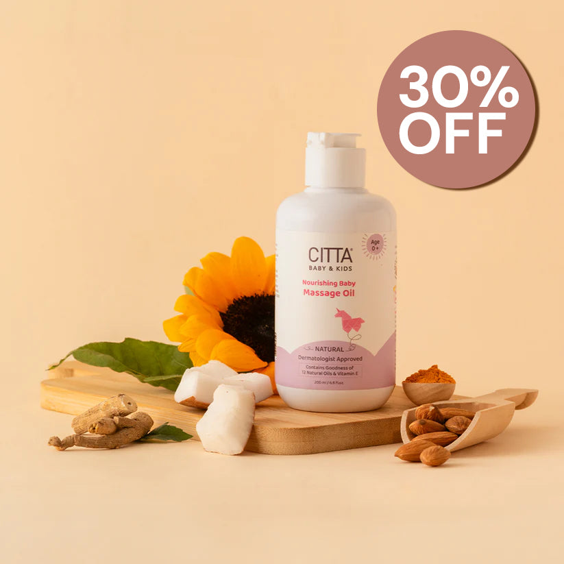200ml $$** CITTA Natural Nourishing Baby Massage Oil – best baby massage oil for newborns and infants