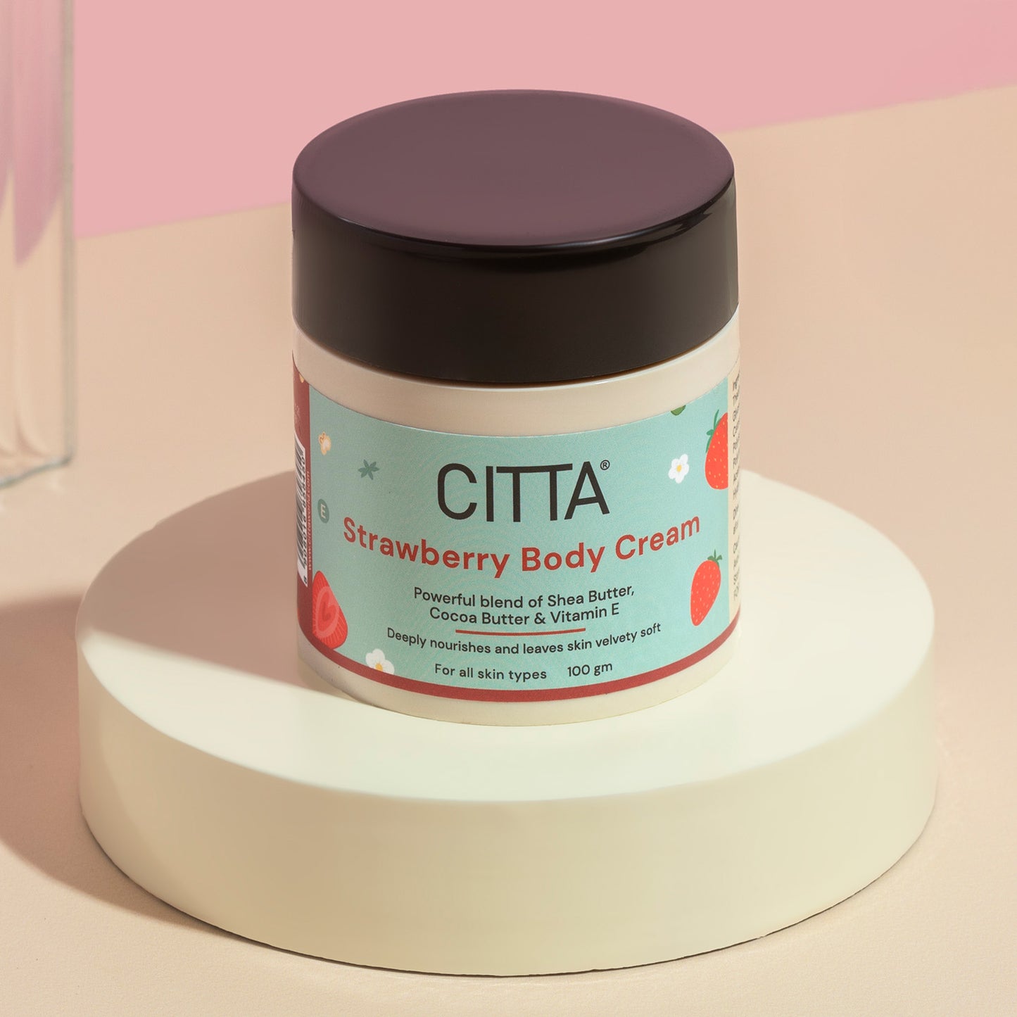 100gm $$** Buy CITTA Strawberry Body Cream with Shea Butter and Cocoa Butter for dry skin hydration