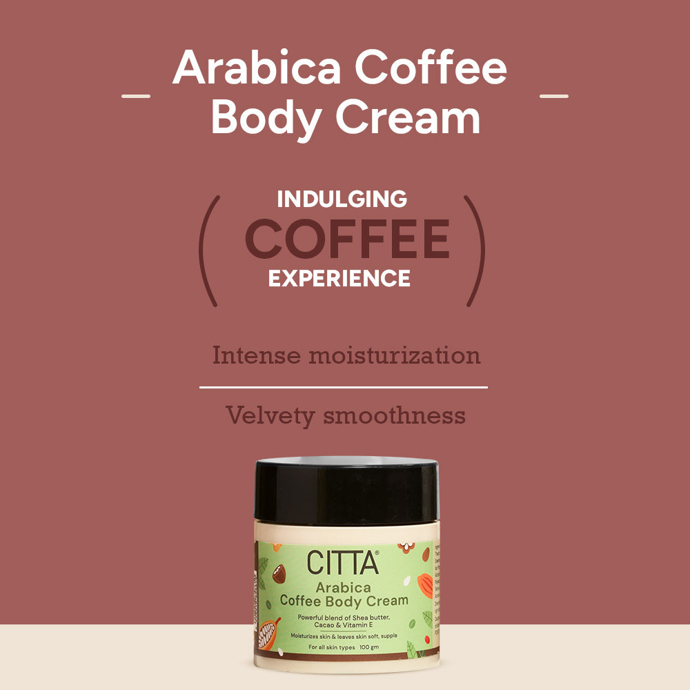CITTA Arabica Coffee Body Cream with shea butter and cocoa butter for intense moisturization and velvety smoothness