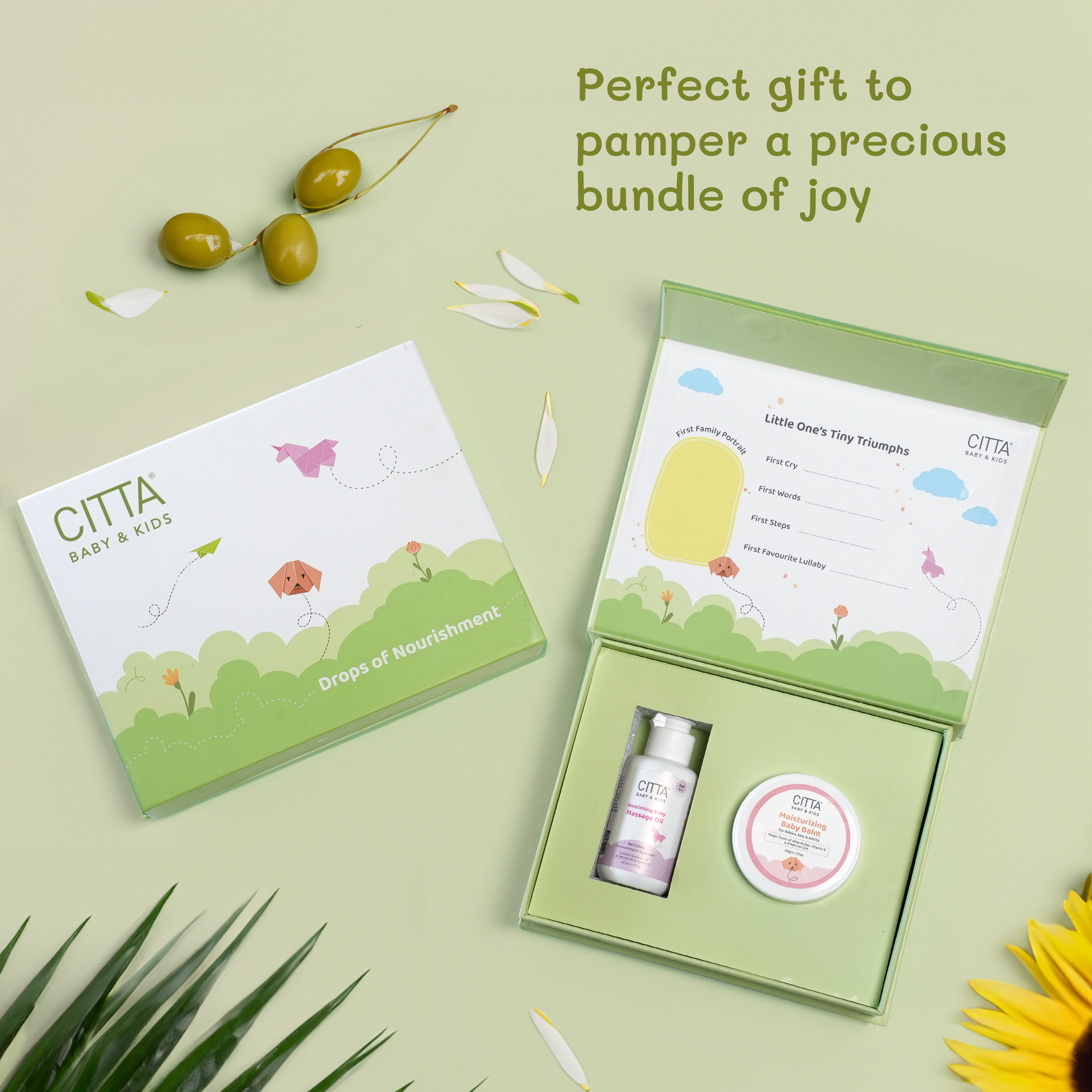 CITTA Drops of Nourishment – Perfect Gift for Newborns to Celebrate First Cries, Words & Steps