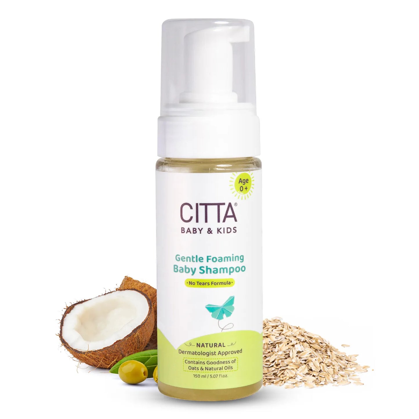 150ml $$** CITTA Gentle Foaming Baby Shampoo – tear-free, gentle formula for babies and kids