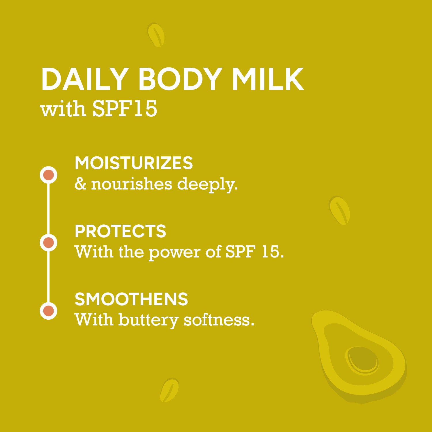 Daily Body Milk with SPF 15 that moisturizes, nourishes, and smoothens skin