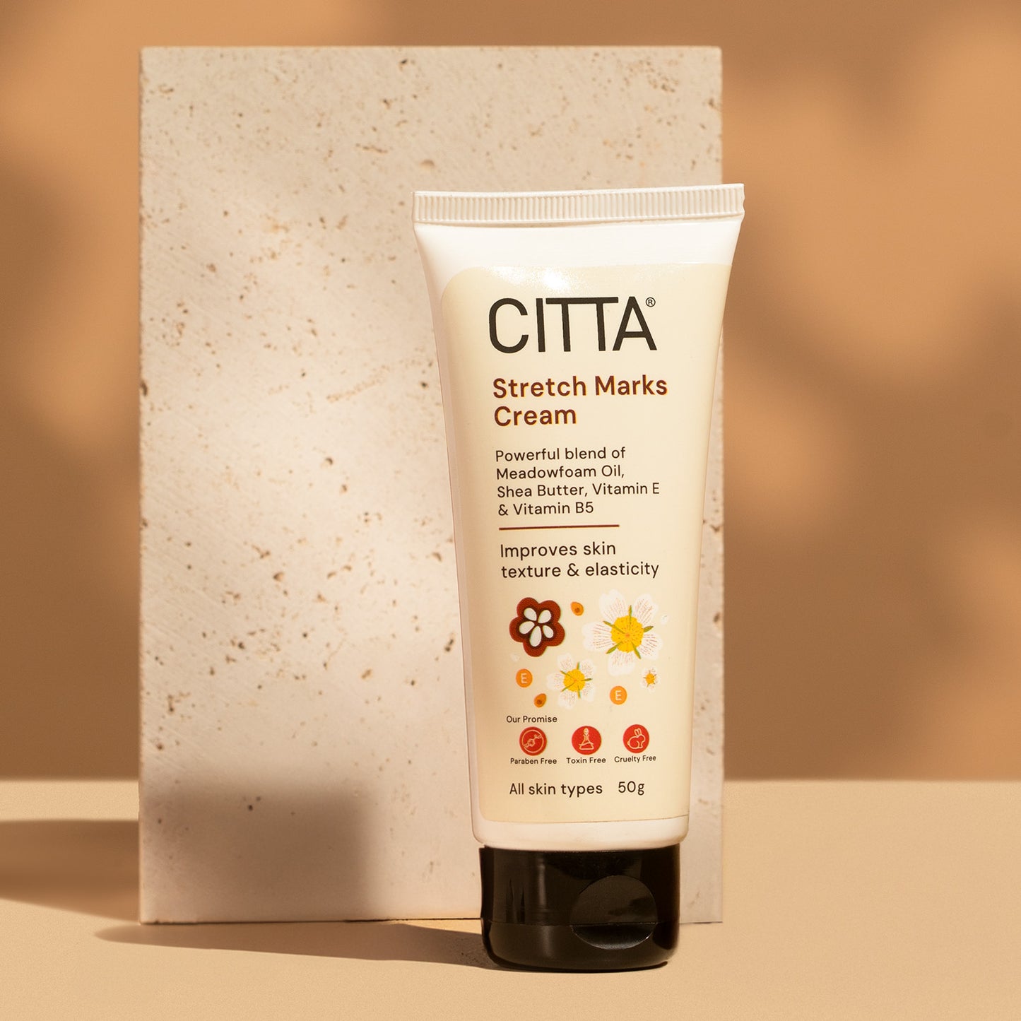 50gm $$** Buy CITTA Stretch Marks Cream | Best Stretch Mark Cream with Shea Butter, Cocoa Butter & Vitamin E for Smooth, Elastic Skin