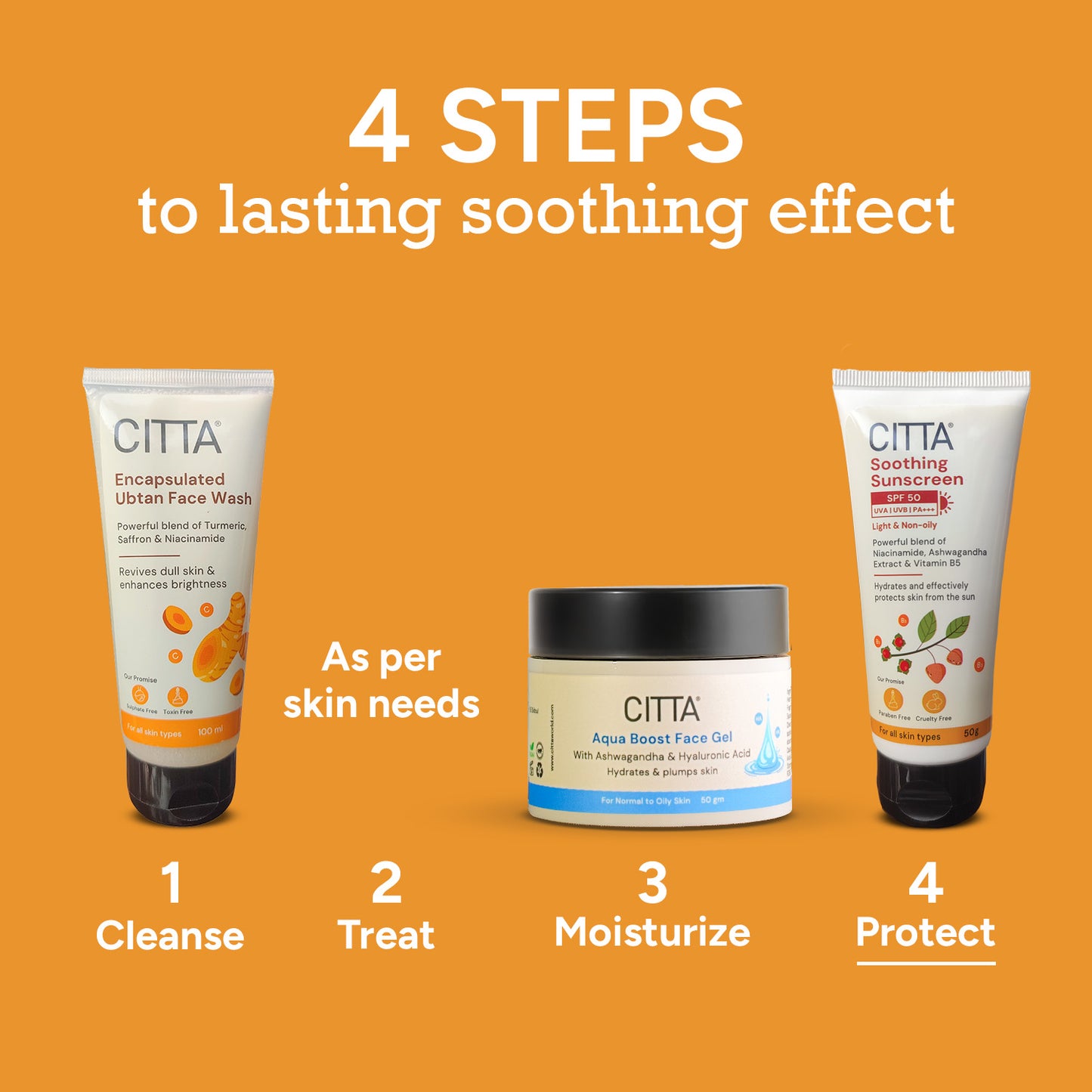 50gm $$** CITTA body sunscreen SPF 50 PA+++ – protects, hydrates, and soothes as part of complete skincare routine