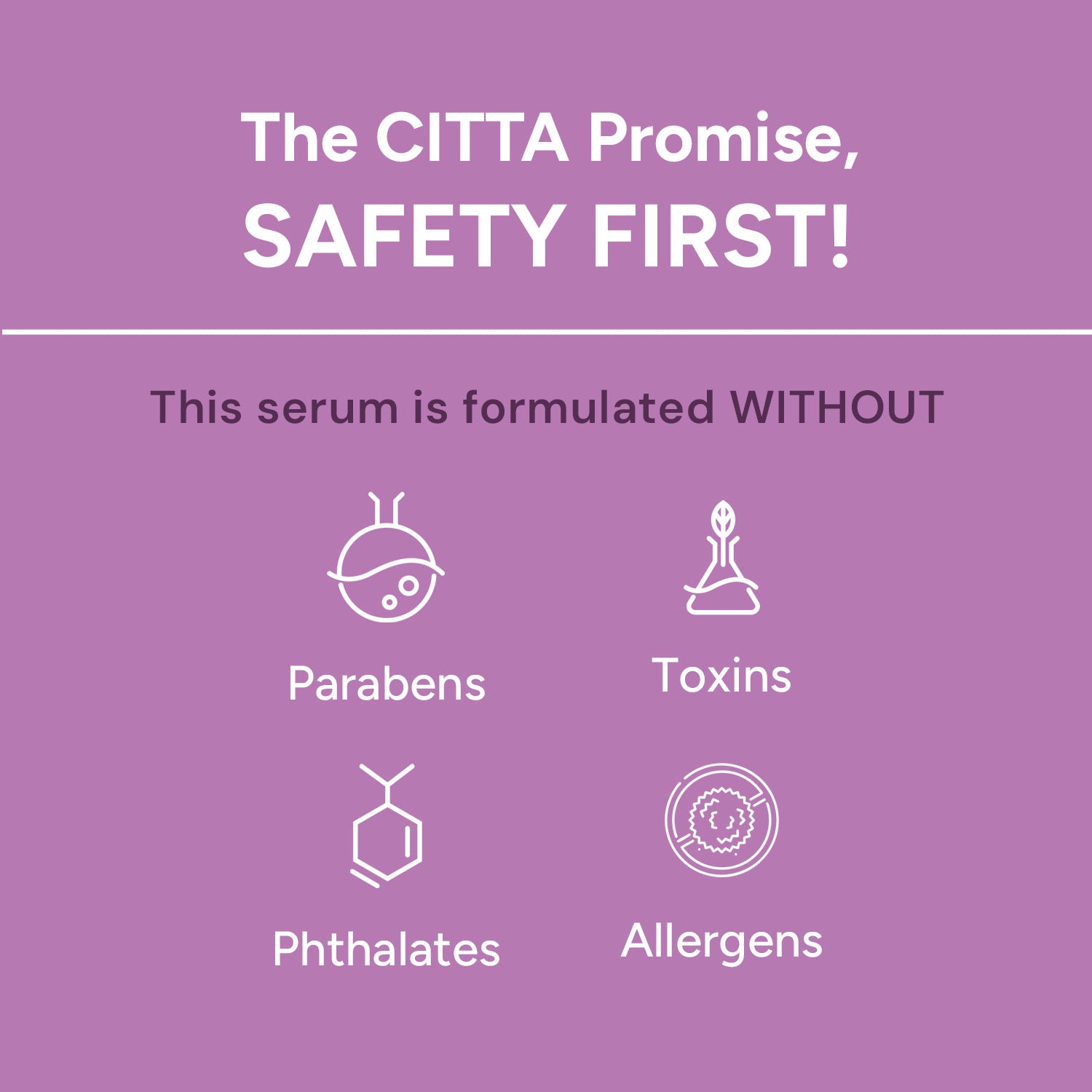 CITTA regenerative serum – paraben-free, toxin-free, allergen-free, safe for daily use