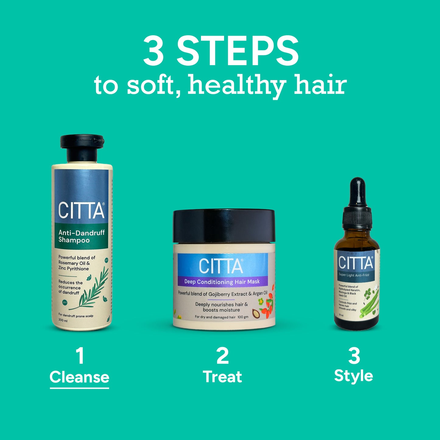 200 ml $$** Complete dandruff control routine with CITTA Anti Dandruff Shampoo and Deep Conditioning Hair Mask