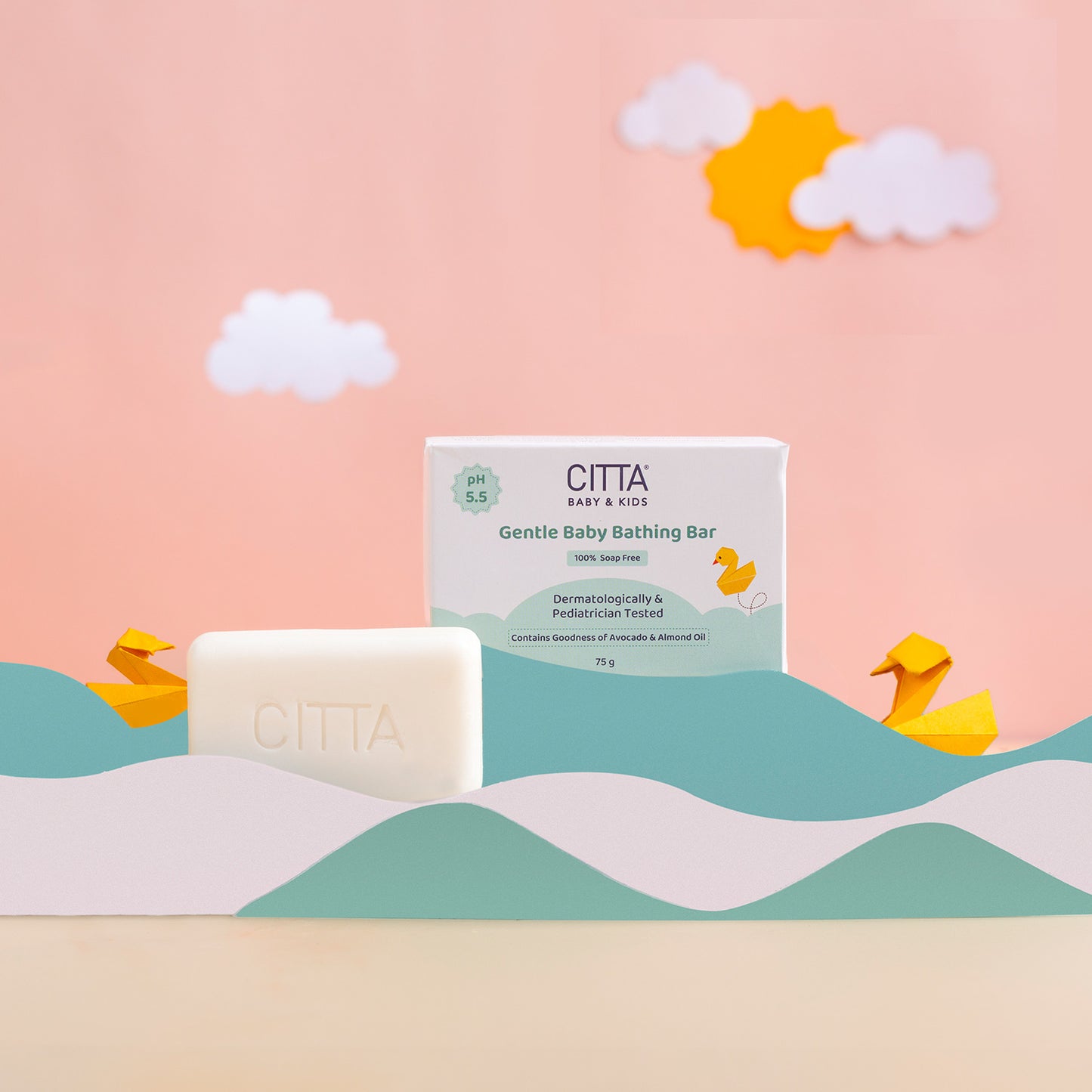 Buy 3 get 1 FREE $$** Natural ingredients in CITTA Baby Bathing Bar – Avocado oil for moisture, almond oil for nourishment, glycerin for softness