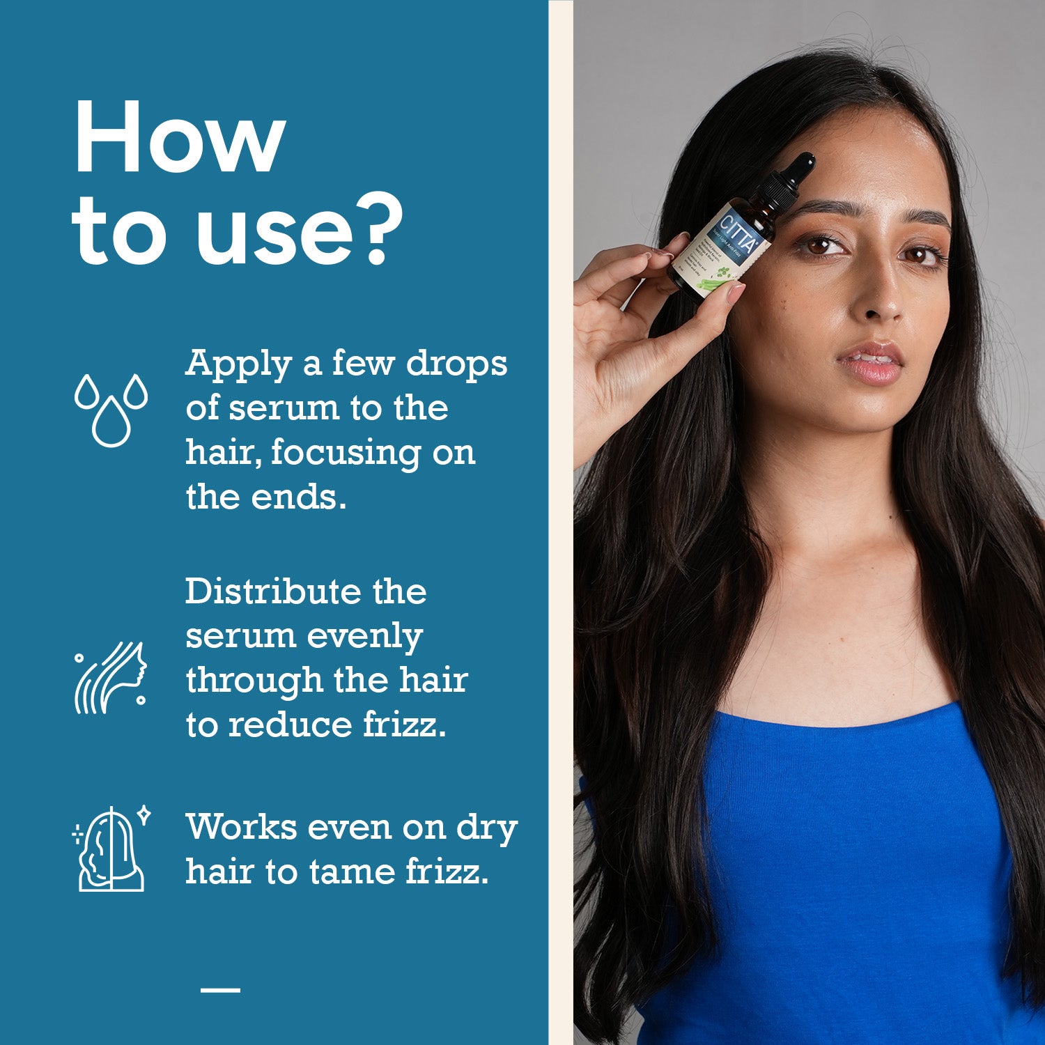 How to apply anti frizz hair serum for smooth tangle free and frizz free hair