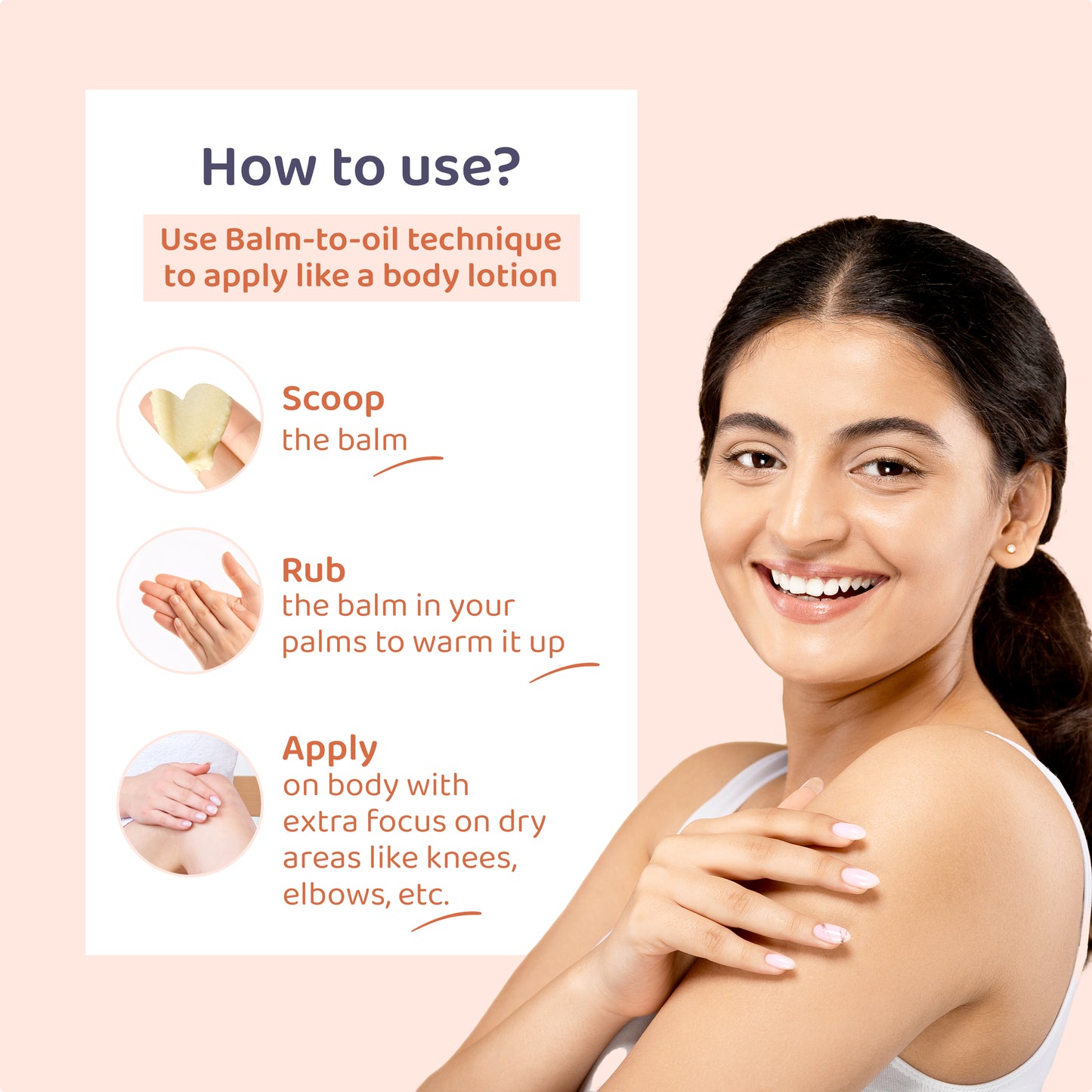 100gm $$** How to use CITTA Moisturizing Balm – scoop, rub to melt balm-to-oil, and apply on body focusing on dry areas like knees and elbows