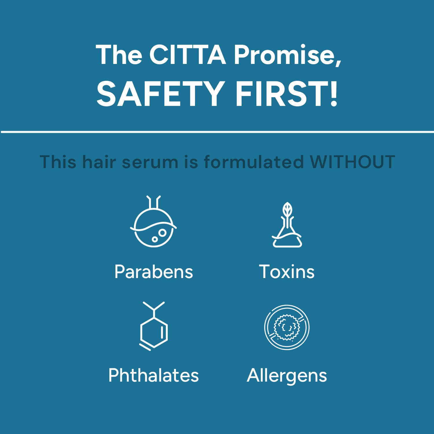 CITTA anti frizz hair serum free from parabens toxins phthalates and allergens