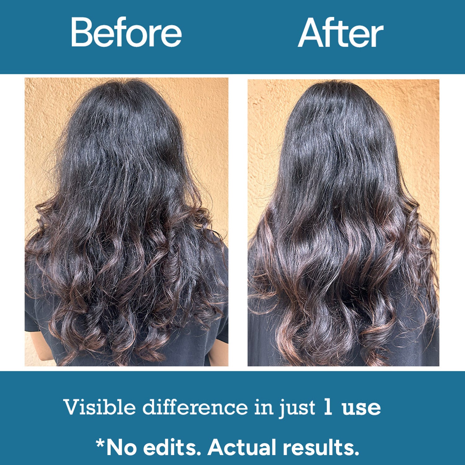 Anti frizz hair serum showing visible results in one use for smooth shiny hair
