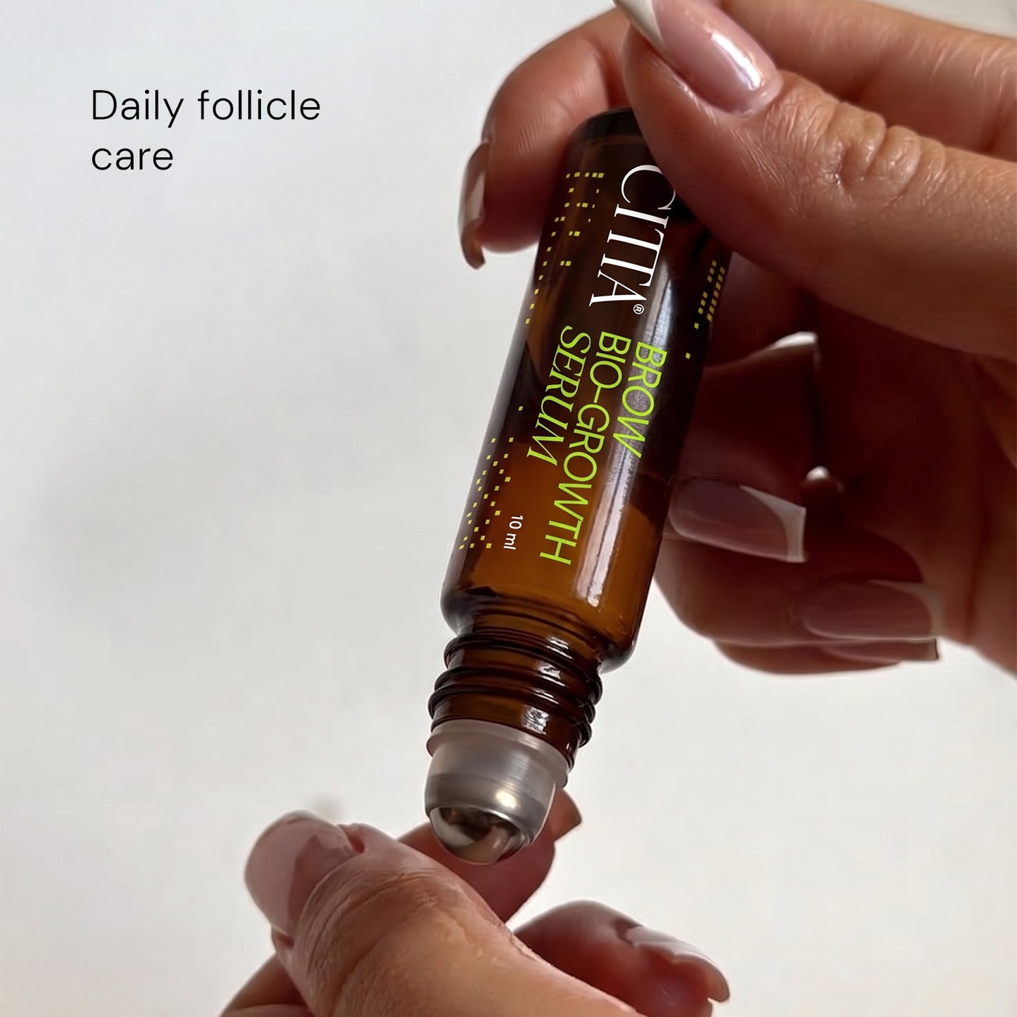 Daily eyebrow conditioning serum for stronger-looking brow hair