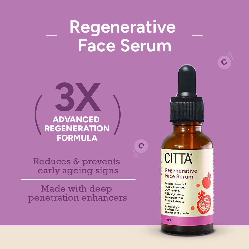 CITTA Regenerative Anti Aging Face Serum with advanced anti aging formula to reduce wrinkles and boost collagen