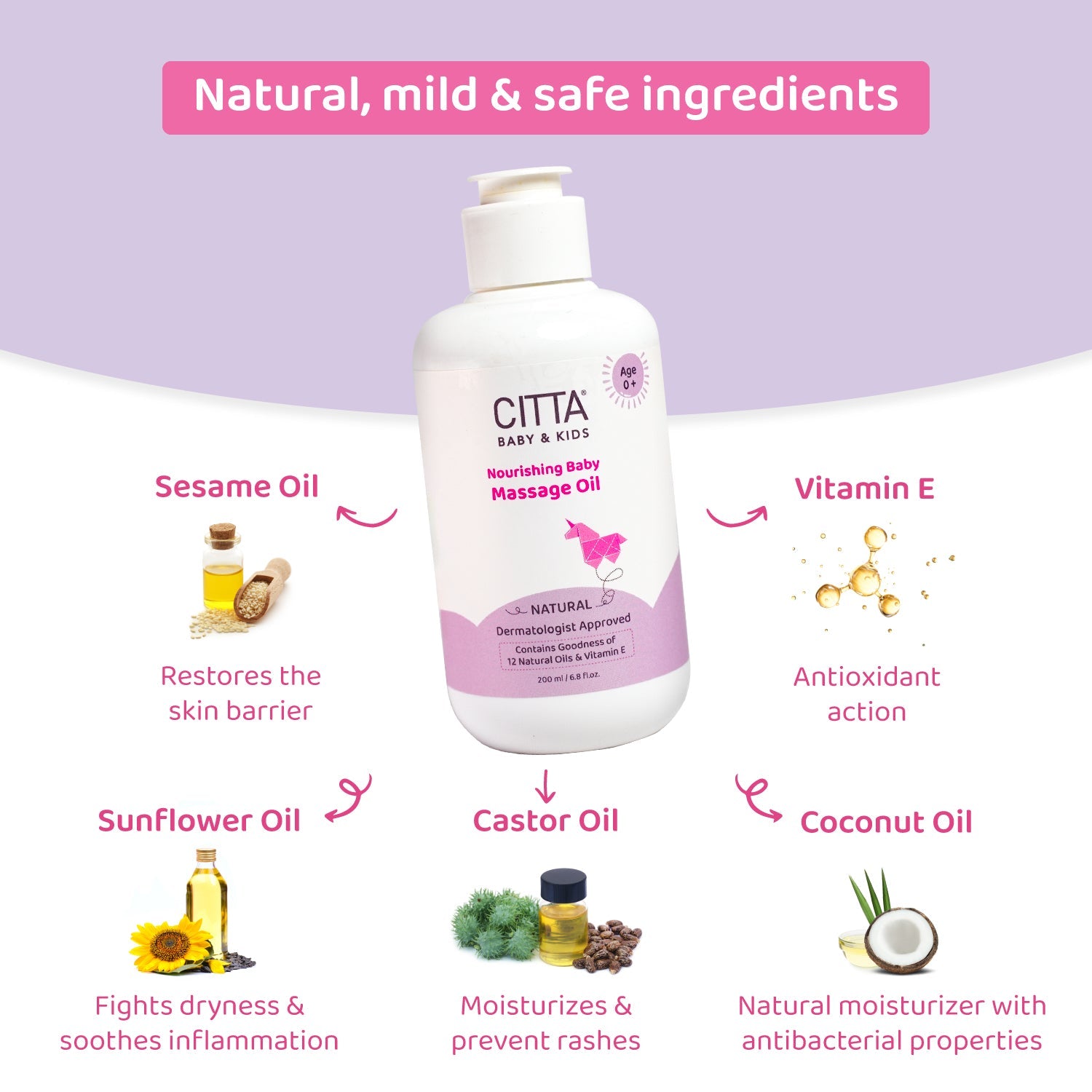 CITTA - Natural Nourishing Baby Massage Oil