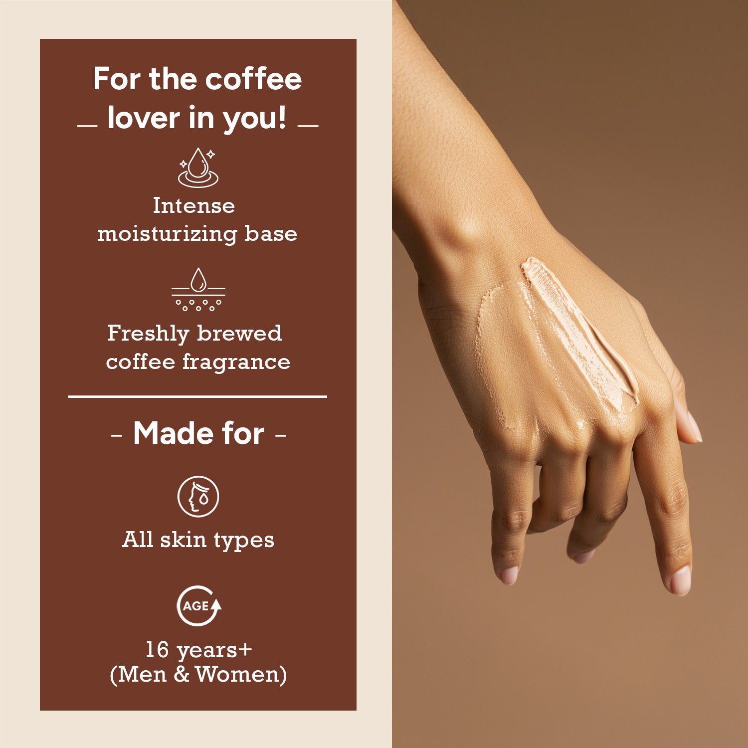  Arabica Coffee Body Lotion with fresh brewed coffee fragrance for all skin types