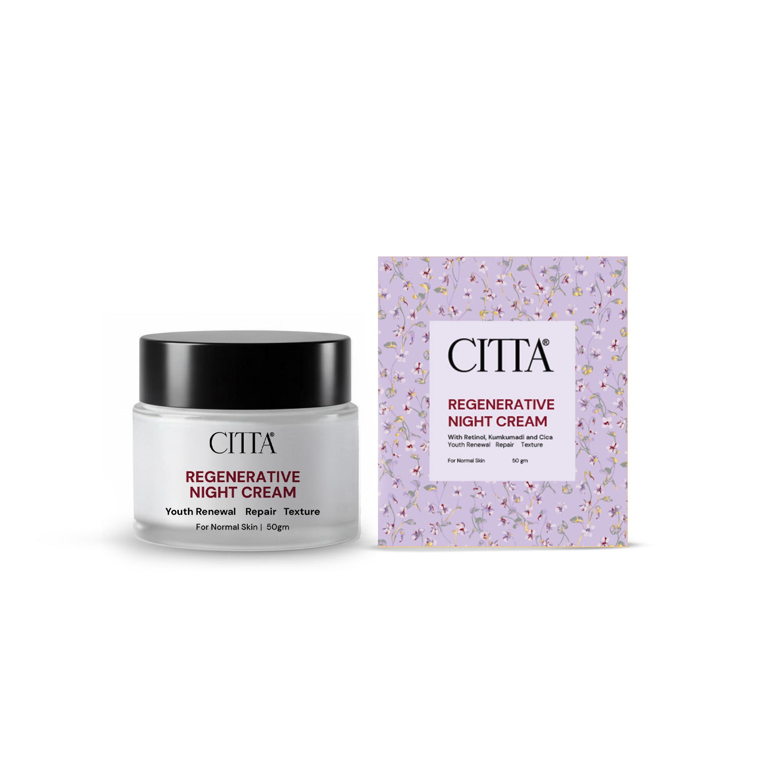 Regenerative Retinol Night Cream with Kumkumadi & Cica | Anti-Aging & Brightening