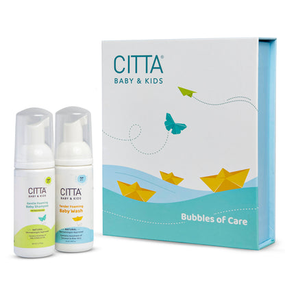  Baby Bath Gift Set by CITTA – Gentle Foaming Baby Shampoo & Tender Baby Wash
