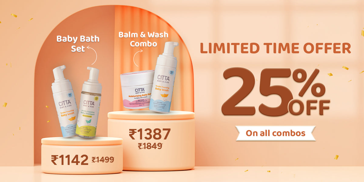 Baby care products combo offer – Baby bath set with balm and wash at 25% off