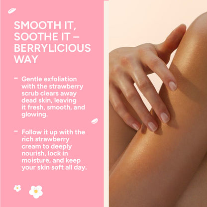  Berry-licious Skincare Duo – Exfoliate Dead Skin and Lock in Moisture with CITTA Strawberry Scrub and Cream