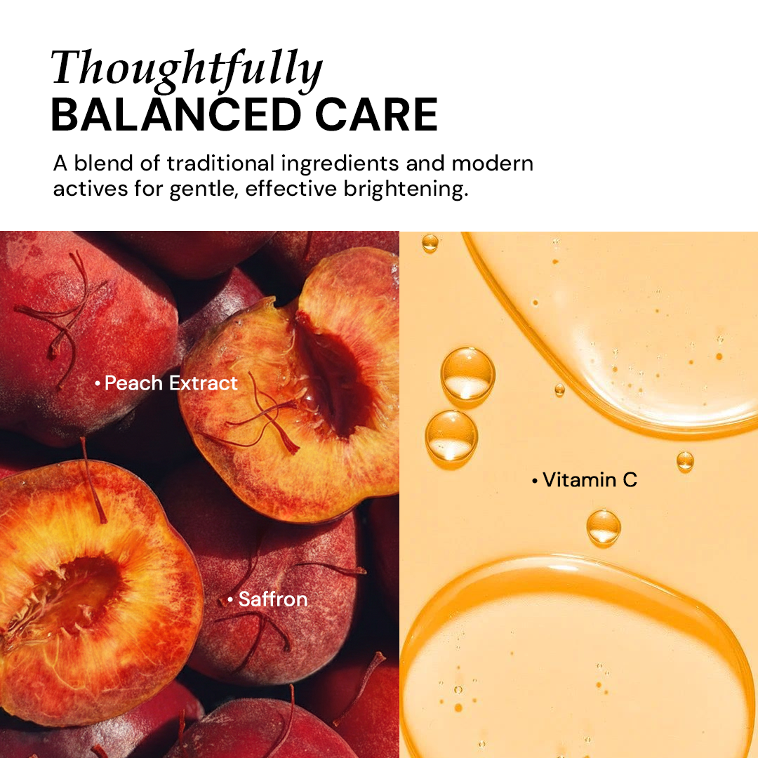  Brightening face mask with peach extract and vitamin C for even glowing skin