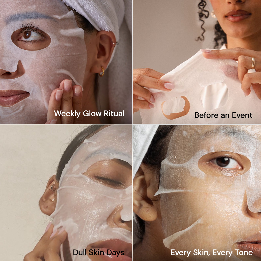  Brightening sheet mask for dull skin before events and weekly glow routine