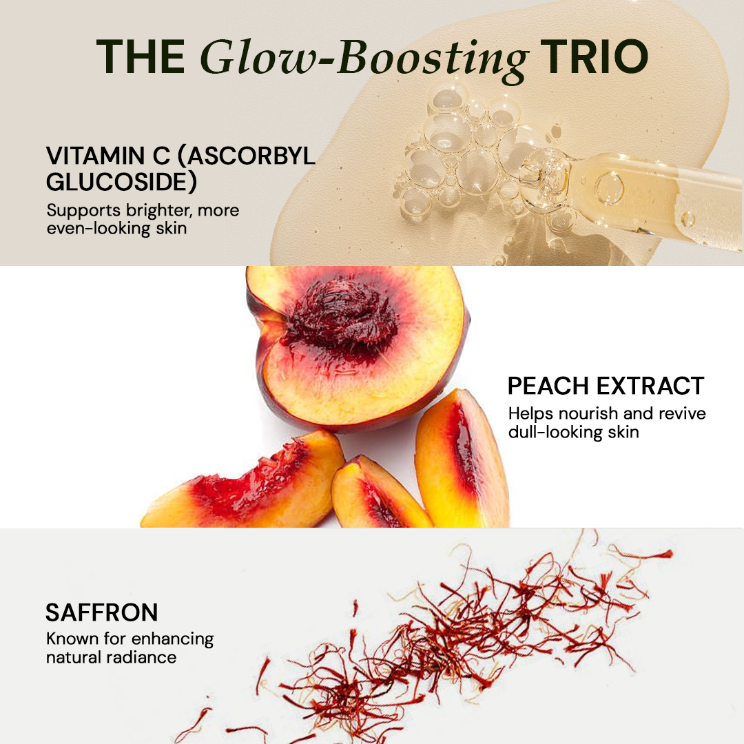  Brightening sheet mask with vitamin C peach extract and saffron for radiant skin