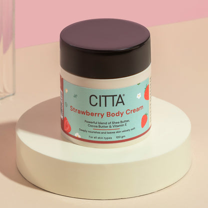  buy citta strawberry body cream with shea butter and cocoa butter for dry skin hydration