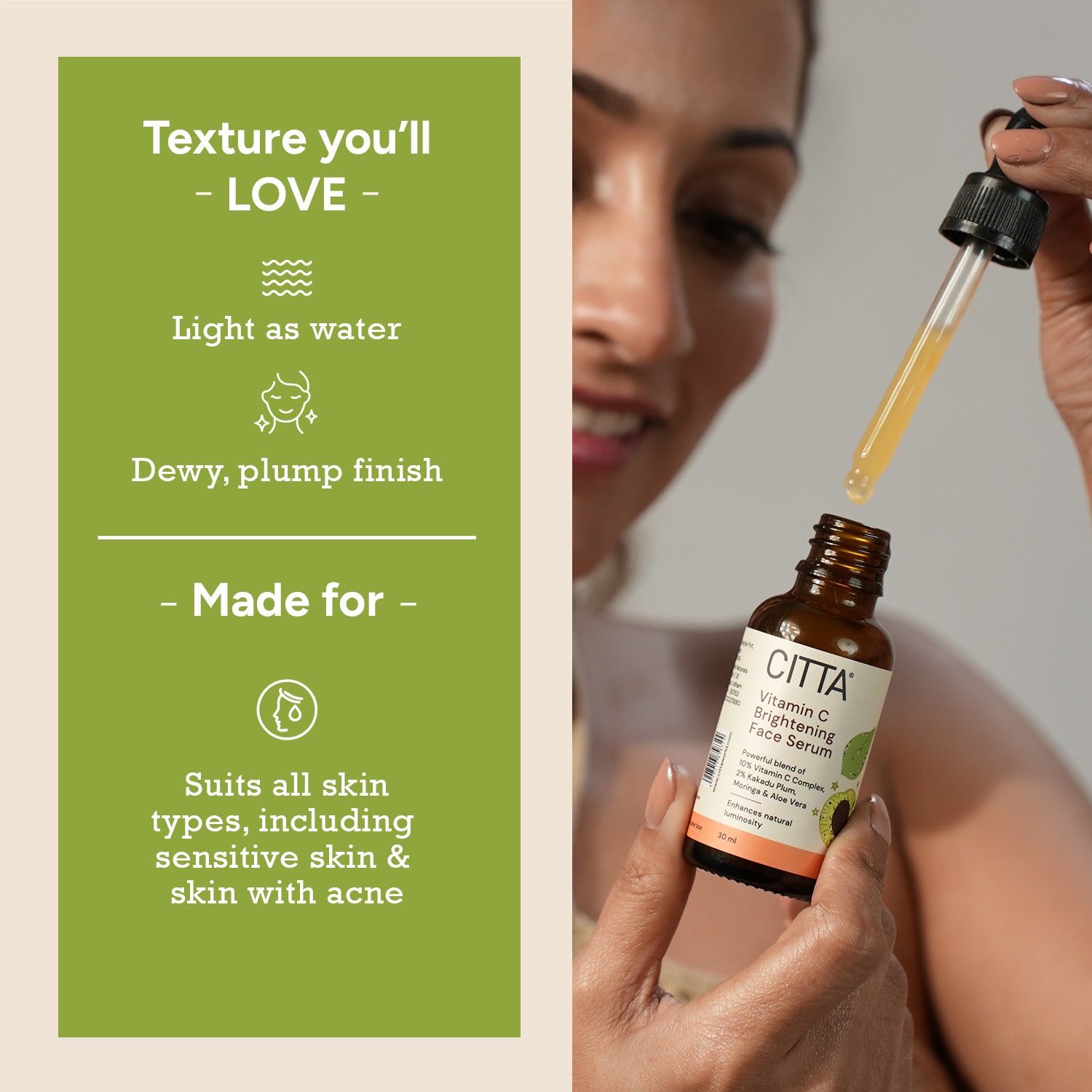  Buy CITTA Vitamin C Brightening Face Serum Suitable for all skin types including sensitive skin and skin with acne