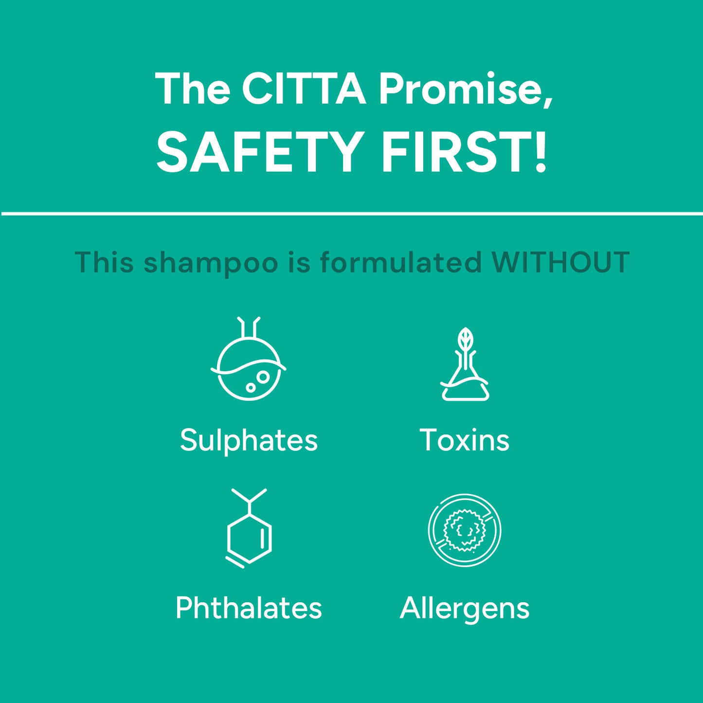200 ml $$** CITTA Anti Dandruff Shampoo without sulphates, toxins, phthalates, or allergens