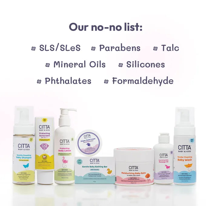 CITTA Baby Care Products Free from Parabens, SLS, Mineral Oil, and Silicones | Safe Gift Set for Newborn Baby