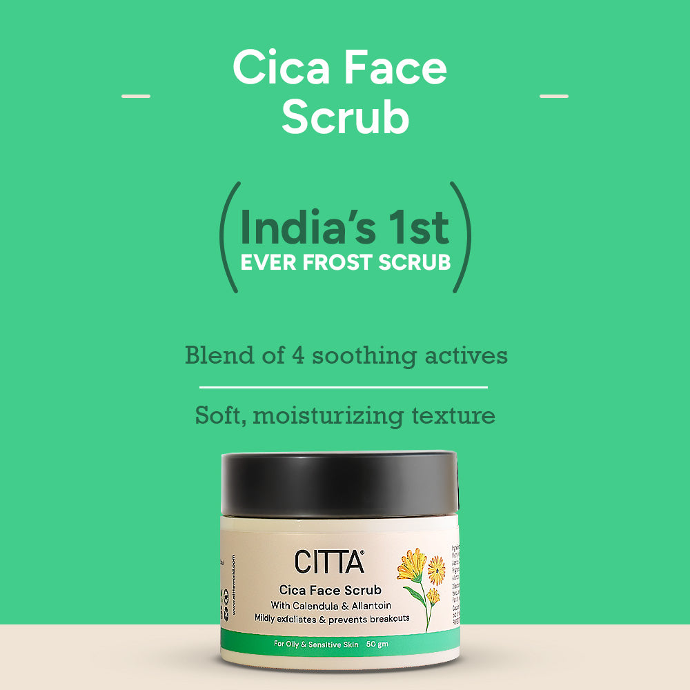 CITTA Cica Exfoliating Face Scrub: 3-in-1 Face Scrub that Exfoliates, Removes Tan, and Restores Skin Barrier with Calendula & Allantoin. Best Face Scrub for Men and Women.