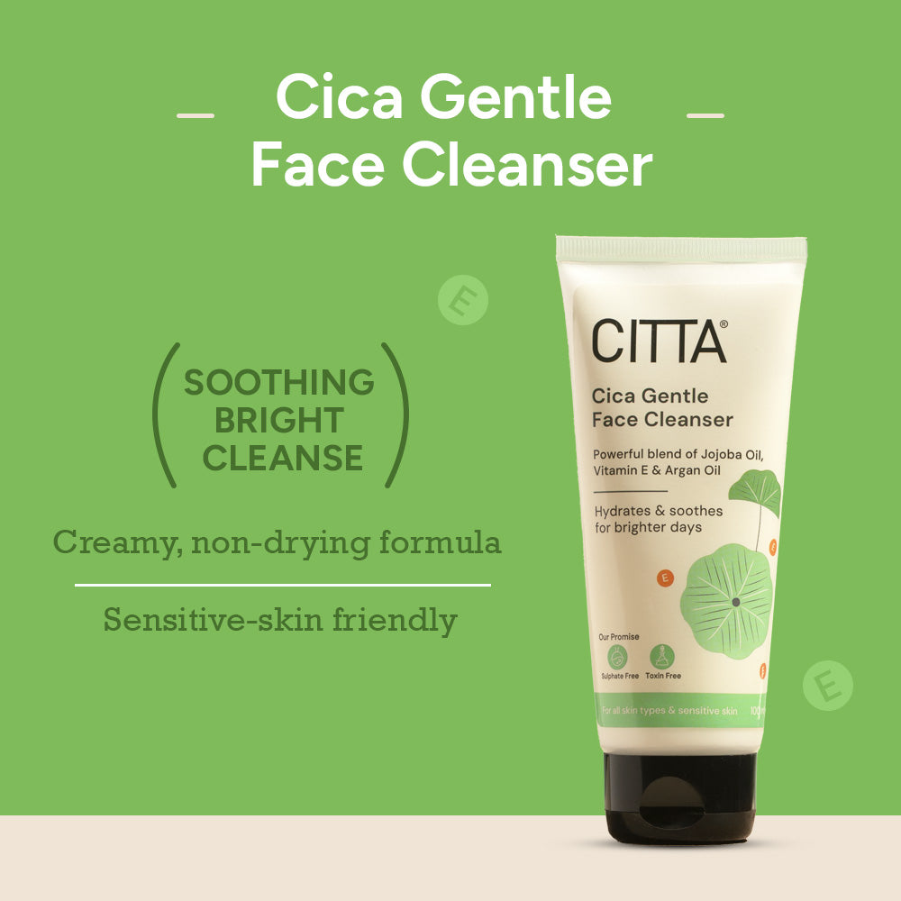 CITTA Cica Gentle Face Cleanser – creamy non-drying cica face wash for sensitive skin, sulphate-free formula