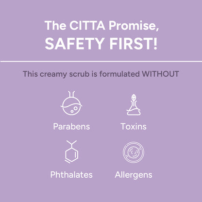  citta coffee creamy body scrub free from parabens, toxins, phthalates, and allergens