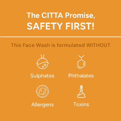  citta encapsulated ubtan face wash is formulated without sulphates, phthalates, allergens, toxins 