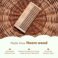 $$** CITTA Kids Neem Hair Comb – natural neem wood comb for kids, prevents dandruff and detangles hair