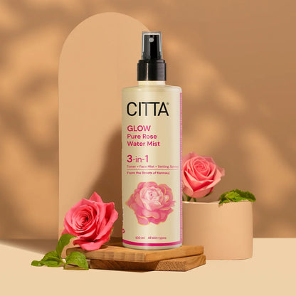  CITTA Pure Rose Water Mist glow toner and rose mist spray for hydrating skin and natural glow