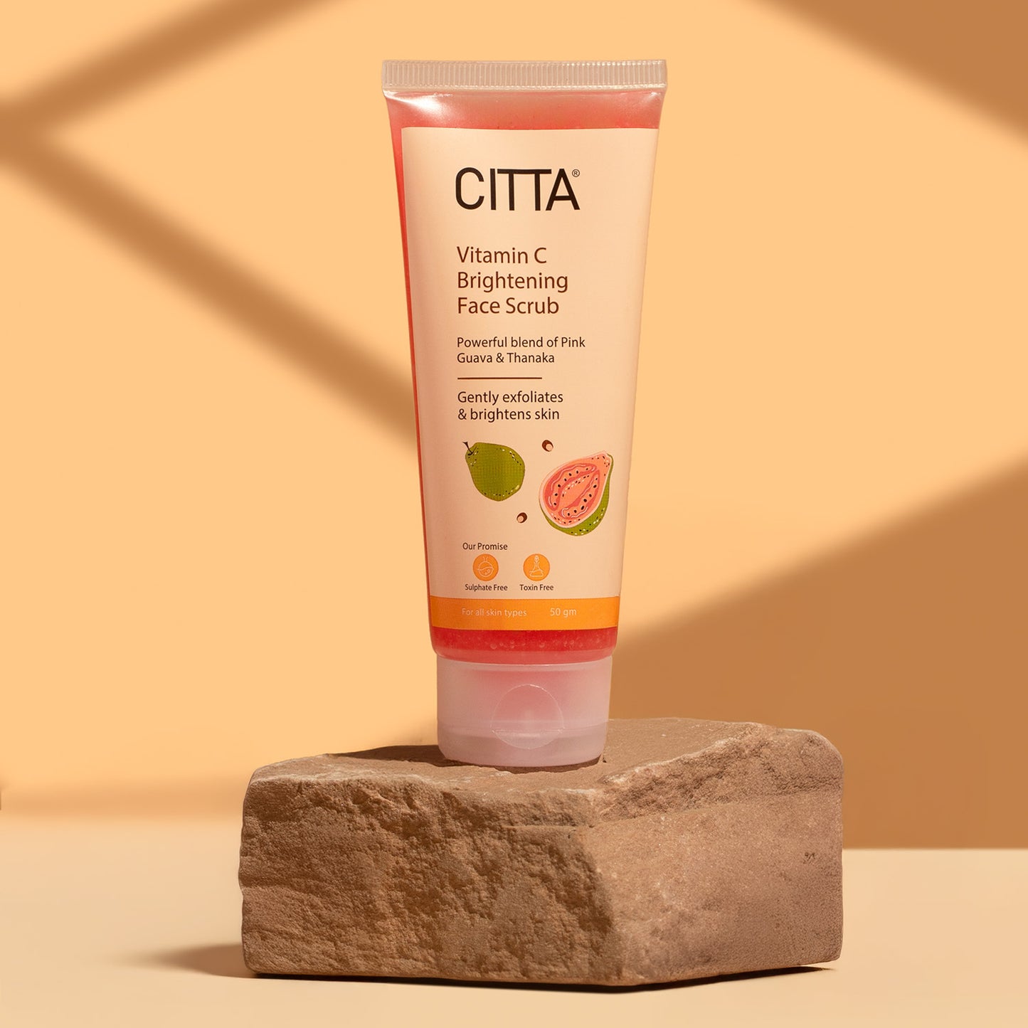 50gm $$** CITTA Vitamin C Brightening Face Scrub – Natural Gel Scrub for Glowing Skin, Gentle Exfoliation – Best Vitamin C Scrub for Bright, Radiant Look