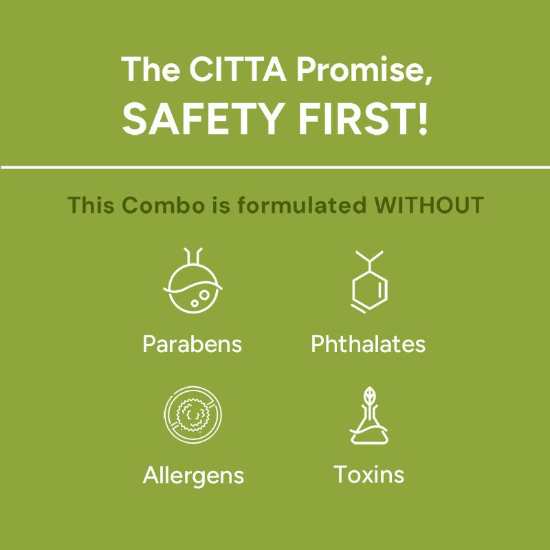  CITTA hair oil and serum combo formulated without parabens phthalates allergens or toxins