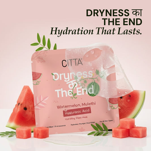 Pack of 1  $$** CITTA hydrating face mask sheet with hyaluronic acid and watermelon extract for dry skin