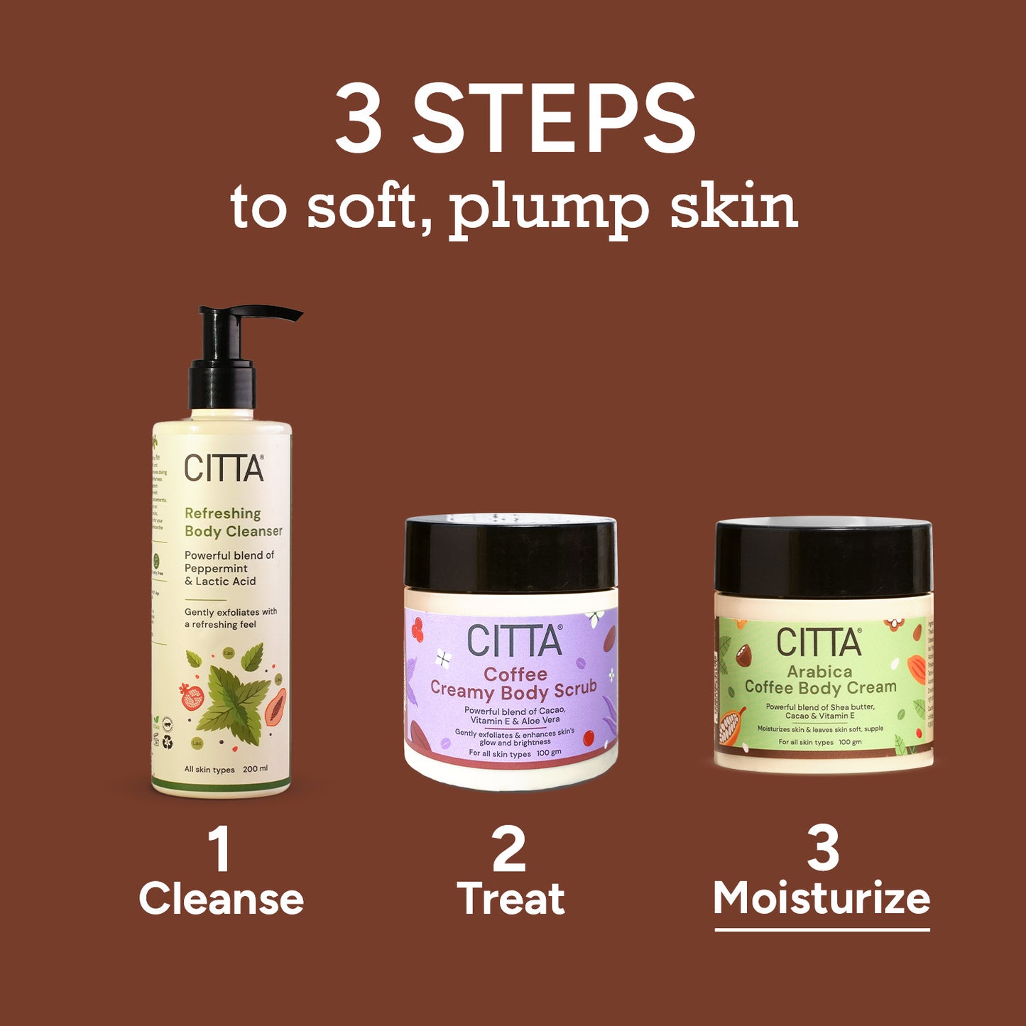 100gm $$** Buy Coffee body scrub and Arabica Coffee Body Cream moisturizing routine for soft plump skin