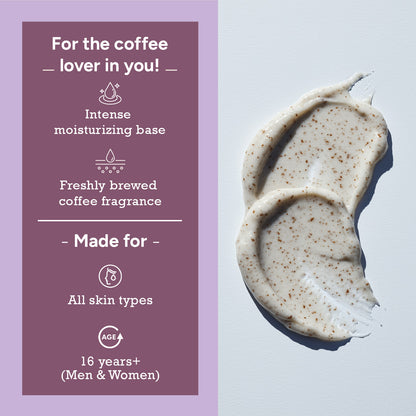  creamy coffee scrub for all skin types with deep moisturization and aromatic coffee fragrance